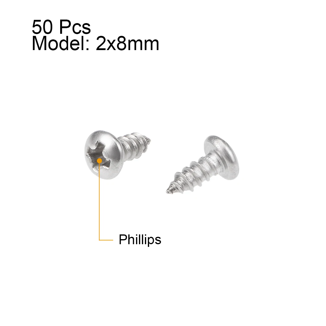 Uxcell 50 шт. саморезы 2x4 мм 2x6 мм 2x8 мм 3x8 мм Phillips Pan Head Винт крепеж из нержавеющей стали болты для крепления