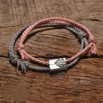 

2pcs/set Together Forever Love Wave Charm Bracelet for Lovers Cotton String Couple Bracelets Women Men's Wish Jewelry Gift