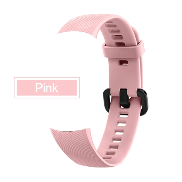 Pink Силиконовый браслет на запястье для huawei Honor Band 5 4, умный спортивный браслет, сменный ремешок, Защитная пленка для Honor Band 45 - Цвет: Pink