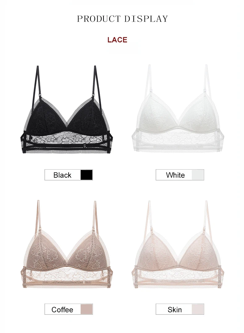 Newest Sexy Low Back Women Bra  Ladies Lace Mesh Thin Bras Soft Seamless Female Underwear Backless Beautiful Padd Lace Bralette t shirt bra