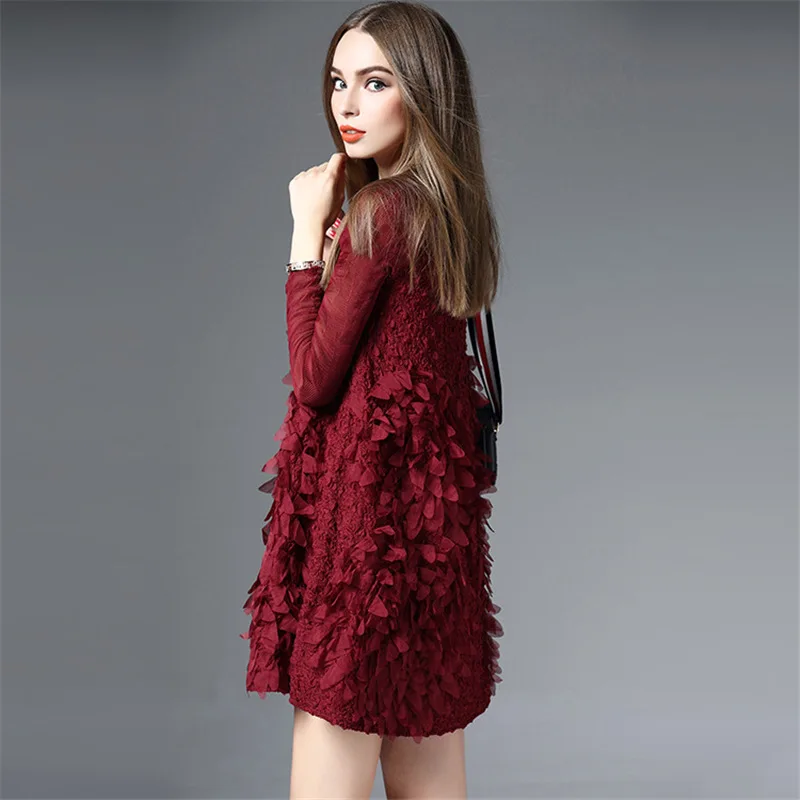 Western Style Dress Women V-neck Vestido Patchwork Spring Autumn A-Line Red/Black/Green Brand Dresses CJ087 |