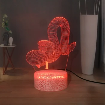 

Cartoon Snake LED Night Light Cute Home Desk Lamp 7 colors 3D Acrylic Table Lamp Switch Child Night Light USB Touch Bedside Lamp