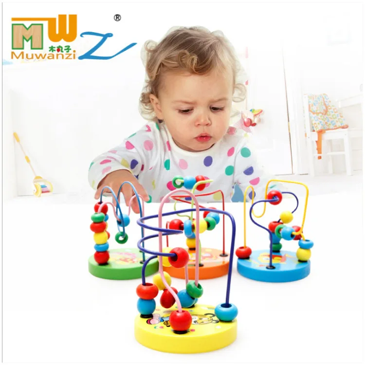 MWZ деревянная мини маленькая бусина-stringing игрушка детская развивающая сила головоломка игрушки для детей и младенцев поколение жира