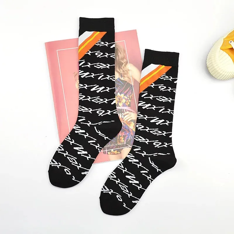 Женские Носки Funky Harajuku с надписью xnpq, счастье кавай, носки в стиле хип-хоп, хлопок, унисекс, уличная одежда, новинка, Гольфы без пятки - Цвет: 1