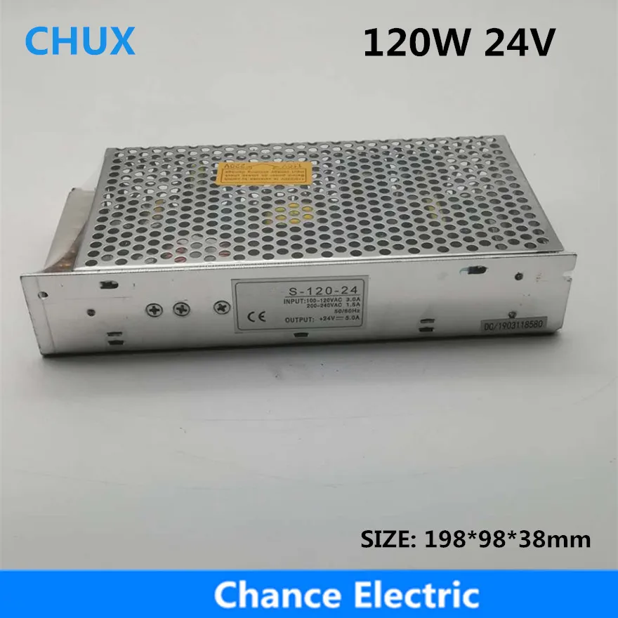 

CHUX 120w 24v Switching Power Supply 5a Single Output 220v Input S-120w-24v For Led Strip Light Regulate Ac To Dc Smps