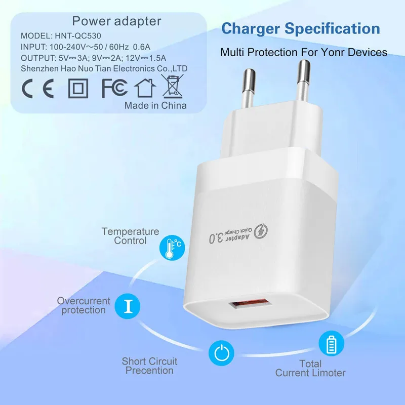 usb c 20w 18W USB Fast Charger Quick Charge 3.0 Phone Charger Cable USB C Micro USB Charger QC 3.0 For Poco X3 Samsung A5 S20 Huawei P40 usb c 65w