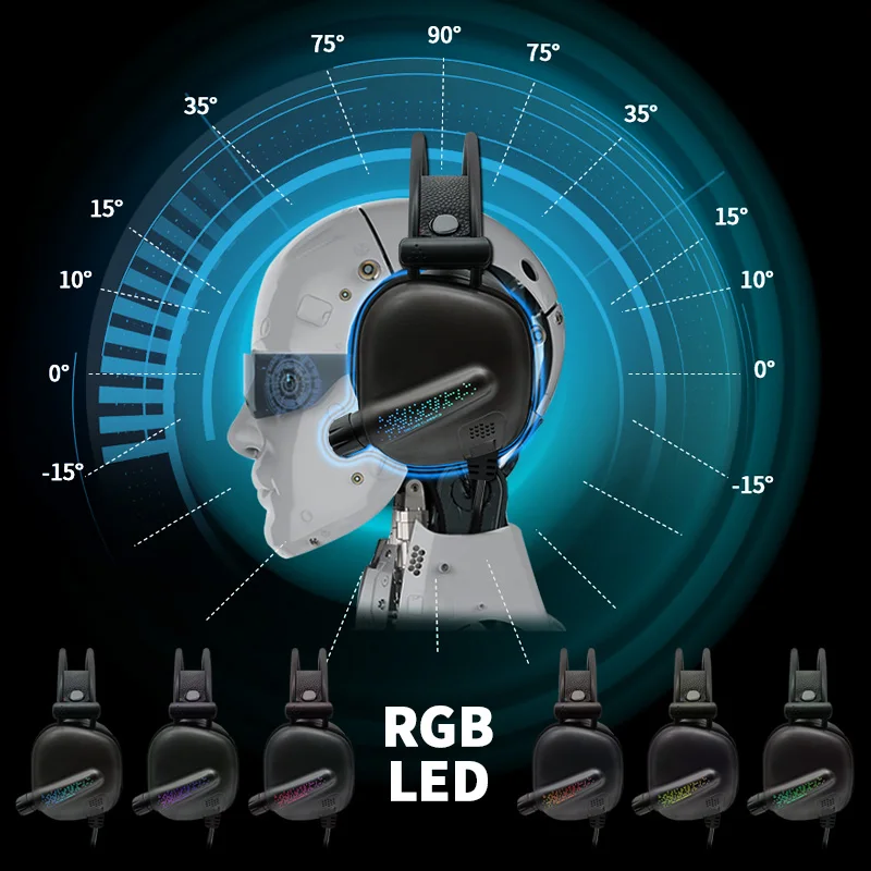 Игровая гарнитура с объемным звуком Cosbary 7,1, с микрофоном, RGB светильник, проводные Игровые наушники для ПК, геймера, компьютера, ноутбука, Xbox One