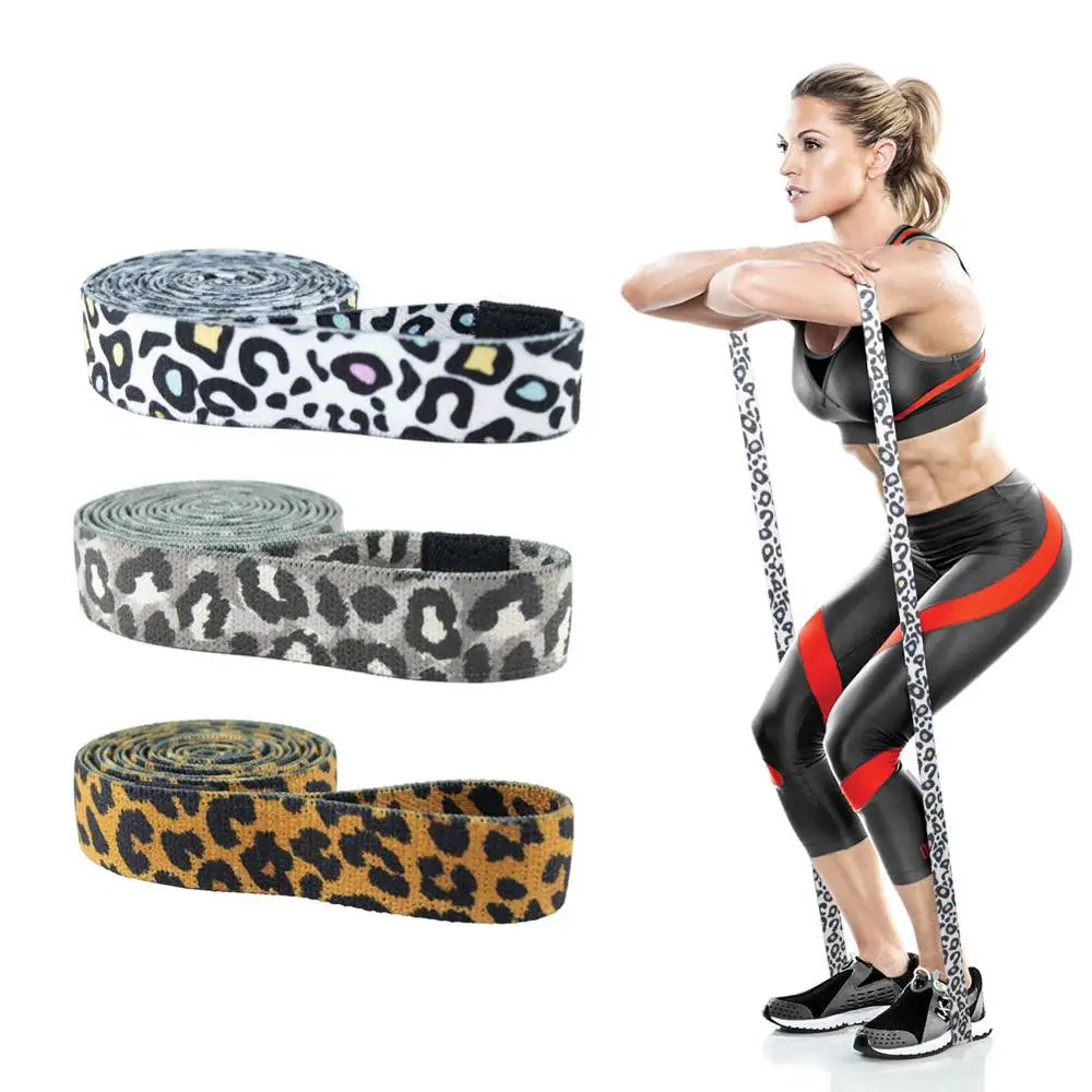 

3pcs Resistance Bands for Legs and Butt of Leopard Print Fitness Stretch Band for Yoga Squat Glute Hip Training