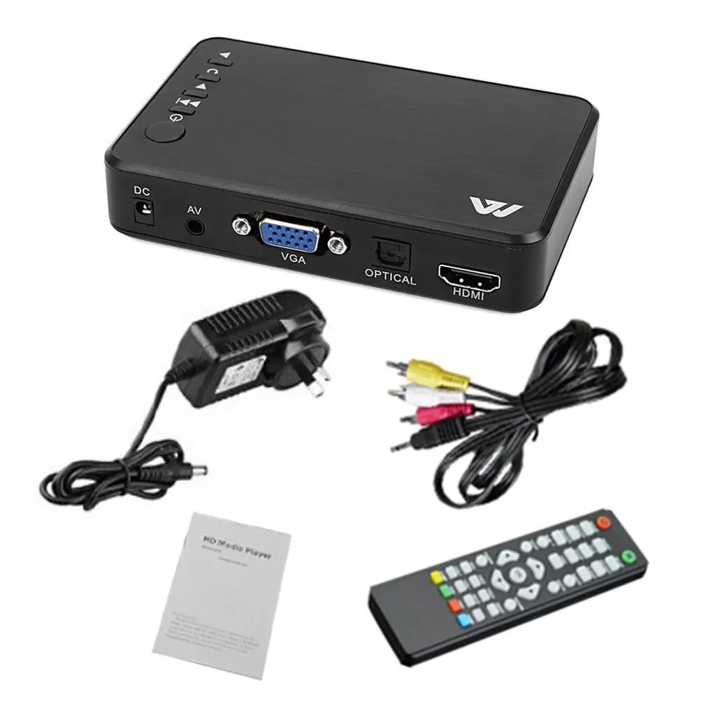 Мини Портативный Full HD 1920x1080 HDMI VGA AV USB жесткий диск U диск плеер мультимедийный плеер H7 для дома автомобиля офиса