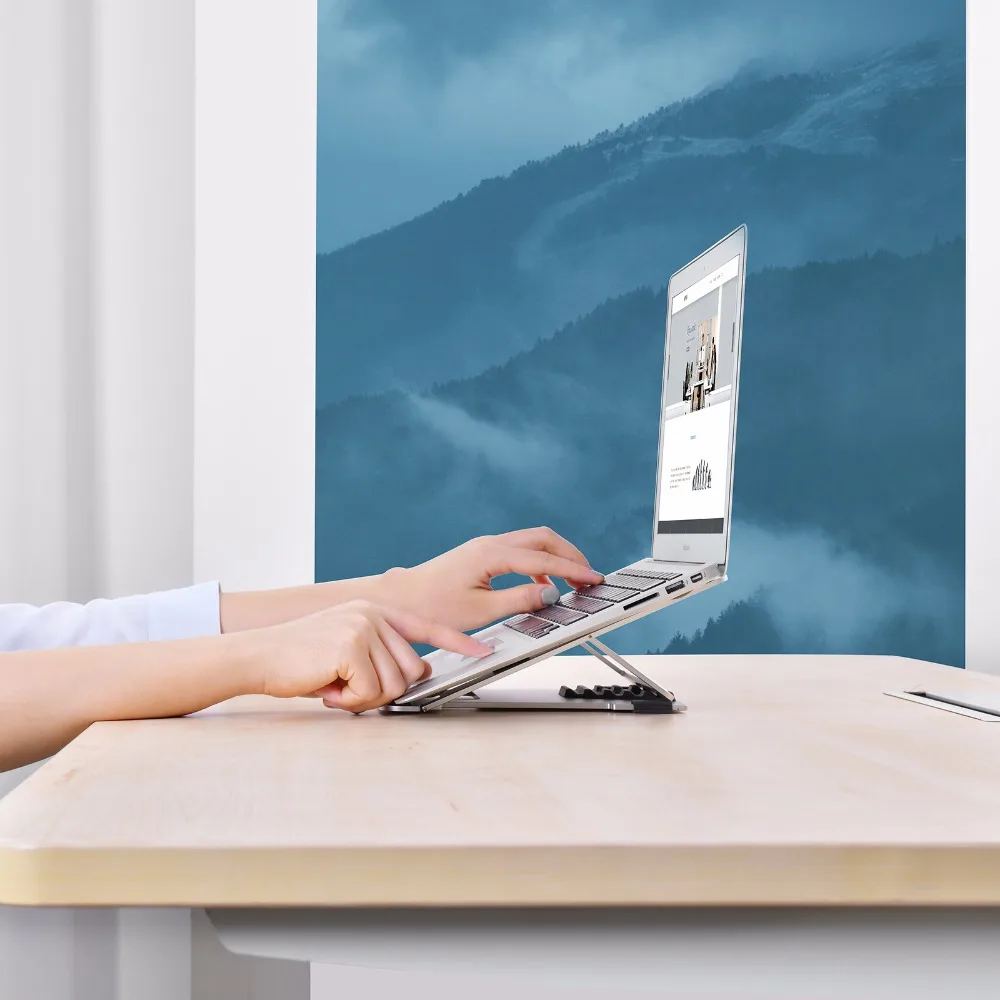 Складная подставка для ноутбука алюминиевая 6 высоты Регулируемая вентилируемая поддержка портативный универсальный держатель для ноутбука для MacBook Air Pro