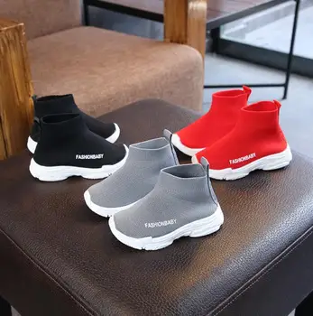 

Children Casual Shoes Girls Sneaker Running Boys Casual Shoes Outdoor Anti-Slippery Fly Knit Kids Socks Shoe Sneaker Size 21-30