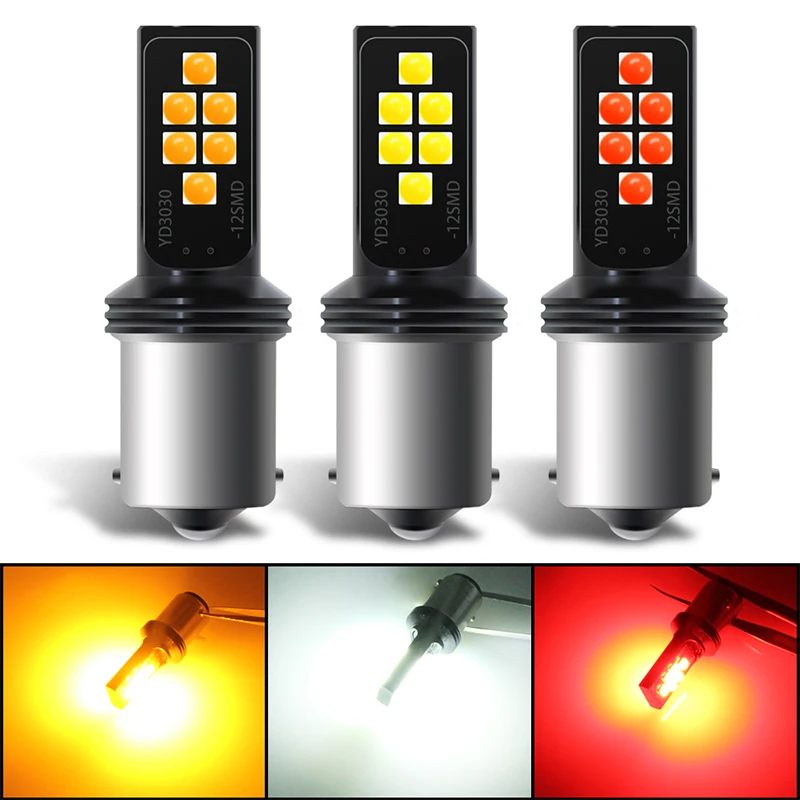 

2pcs P21W LED 1156 BA15S LED Bulb Car Lightss 1200Lm Turn Signal Reverse Brake Lamp R5W 3030 12V 24V Automobile Gadget Car Goods