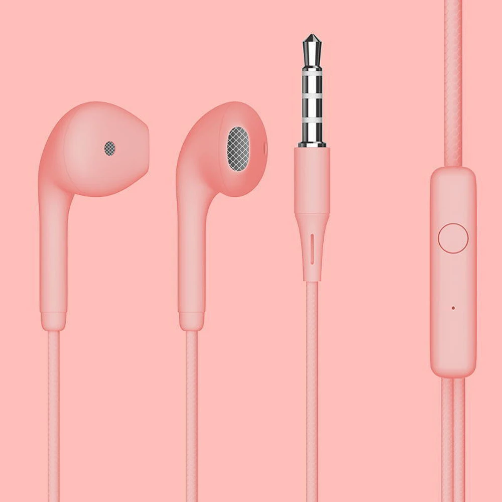 U19 Macaron Wired Super Bass 3.5mm Headset with Microphone for IPhone Samsung Wired Earphones Wired Headphones Wired Earplugs