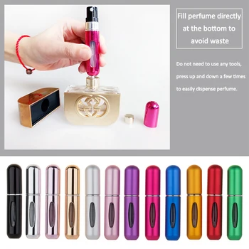 

New 5ml Portable Mini Refillable Perfume Bottle With Spray Scent Pump Empty Cosmetic Containers Spray Atomizer Bottle For Travel