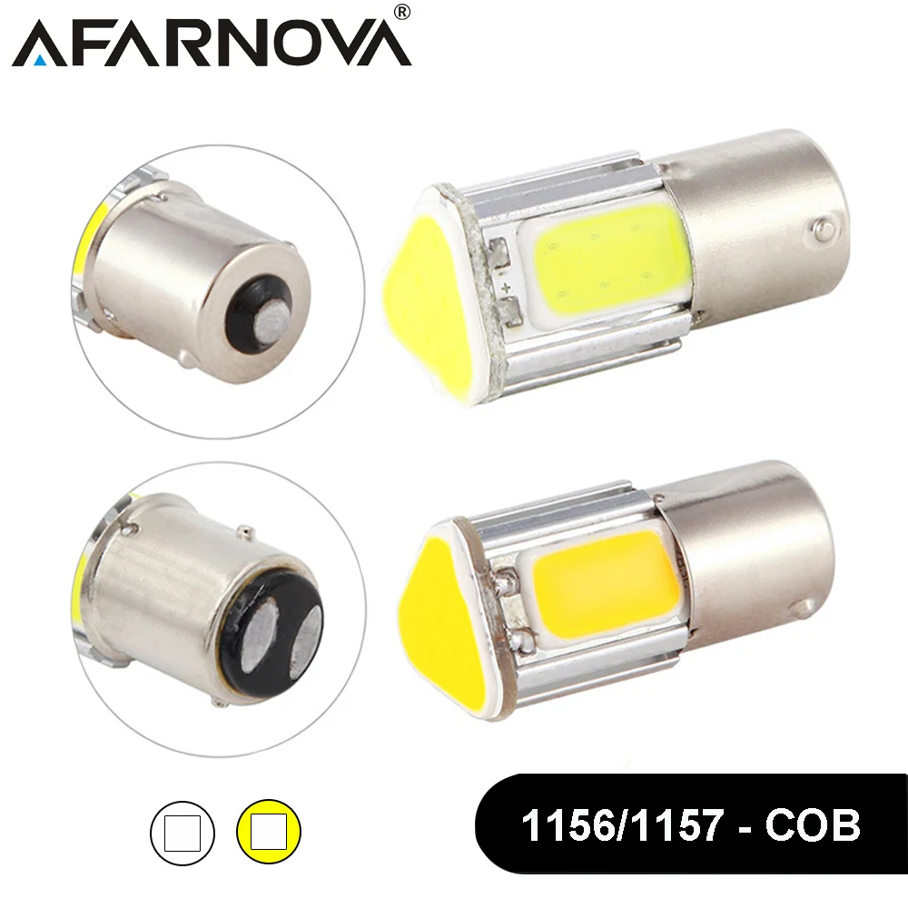 P21W Ba15S 1156 LED 4 COB Car Turn Signal Lights DRL Bay15D 1157 Tail Brake Reversing Bulb High Bright DC 12V White Yellow Lamps |