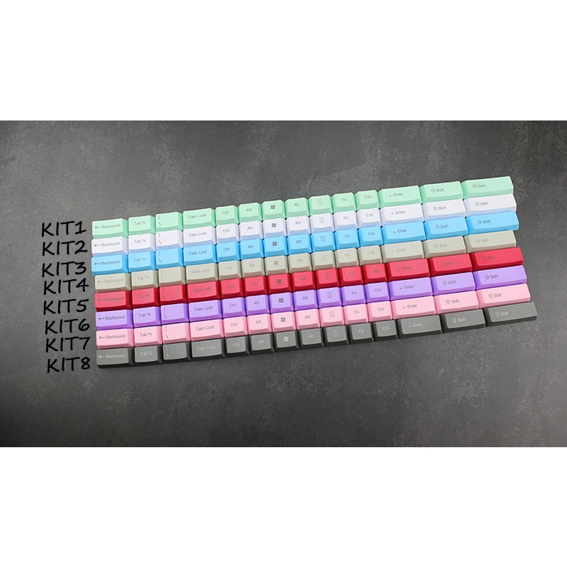 Mechanical Keyboard PBT Keycaps 14 Key Large Key Position OEM Height Color Laser Carving Purple Mint 5