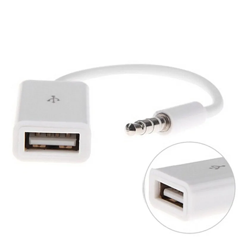 USB 2.0 Female To MP3 DC 3.5mm Male AUX Audio Plug Jack Converter Cable Cord High Anti-jamming Cars Accessories