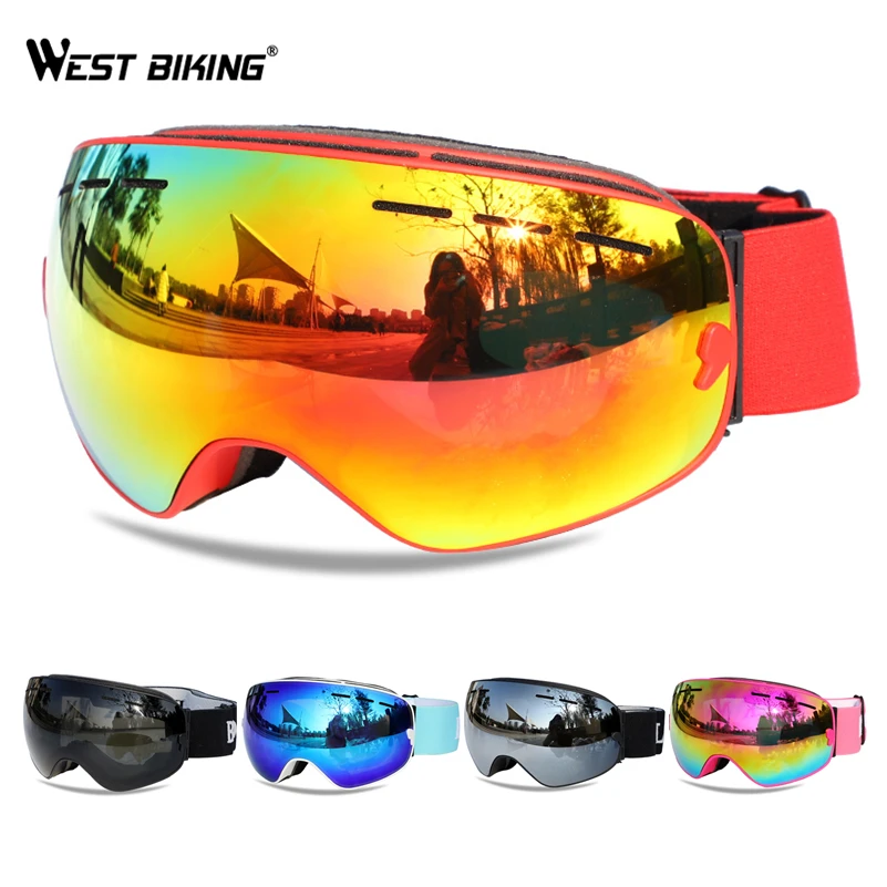 West biking лыжные двуслойные очки анти-противотуманная маска очки для катания на лыжах мужские и женские сноубордические очки ветрозащитные очки