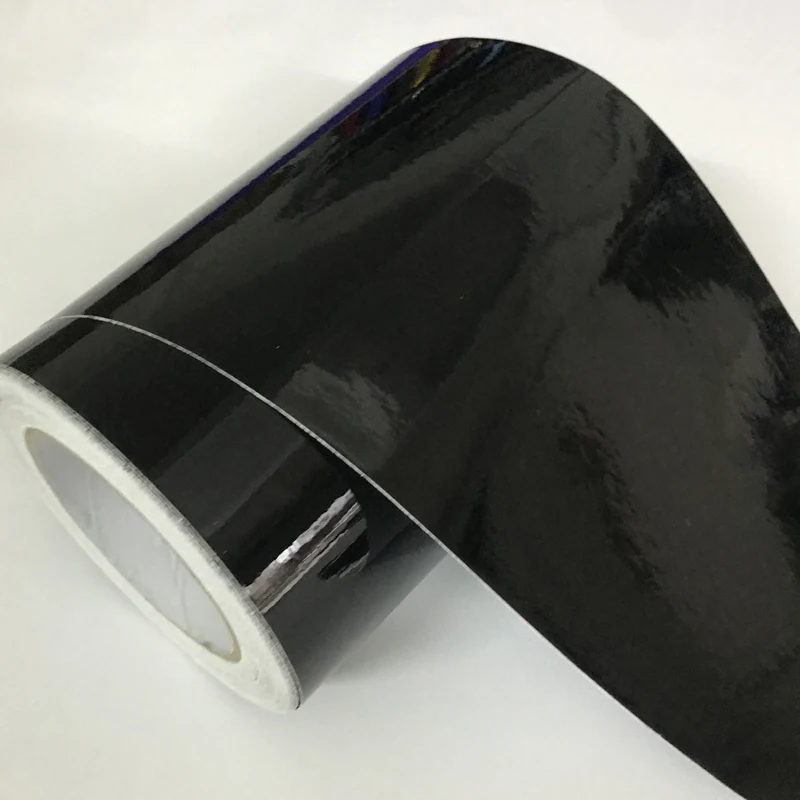 

10cm Width Gloss Black Air-Release Vinyl Wrap Roll Glossy Car Body Sticker Wrapping Foil