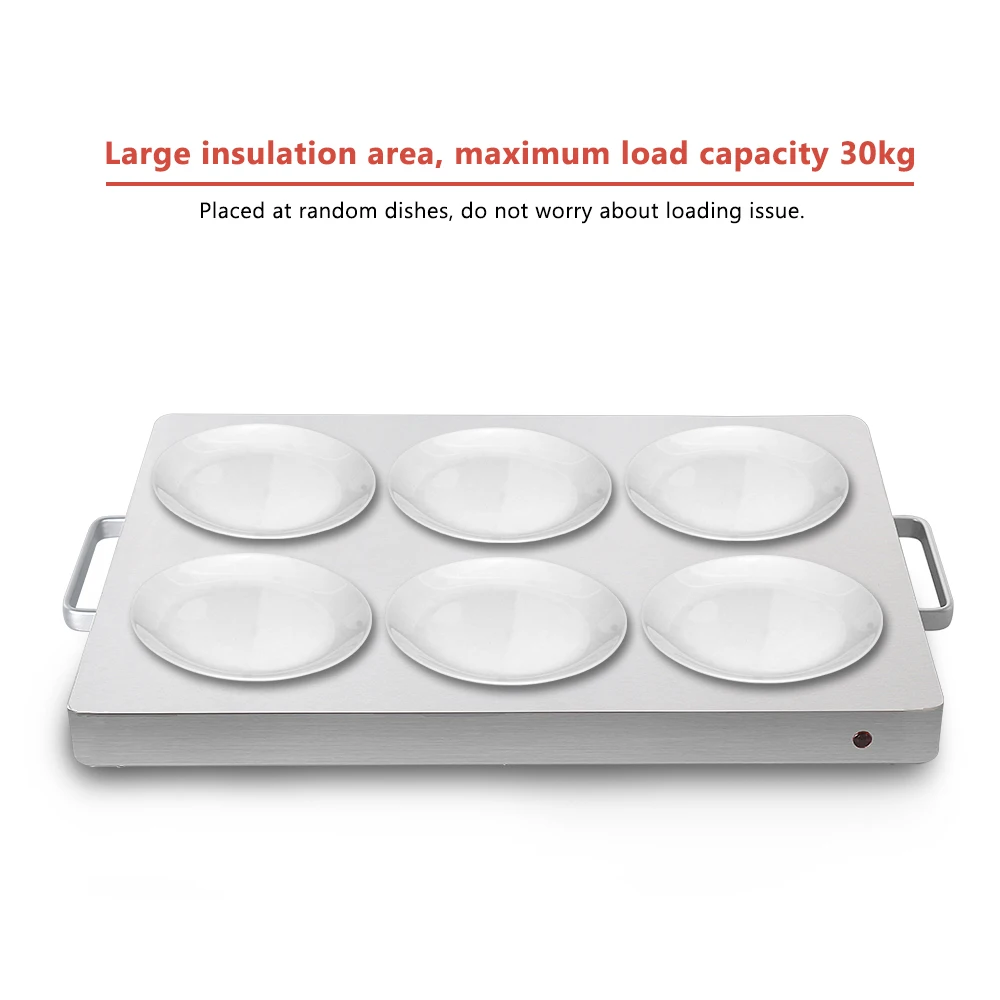ITOP Food Heating Board Warming Tray Electric 400W Stainless Steel  Buffet Food Warm Machine Silver 80 Celsius 220-240V