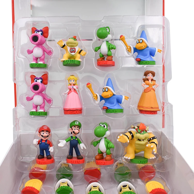 Figuras de acción de Super Mario Bros, set de 32 unidades de Yoshi, Princesa Peach, Luigi, chico timido, Odyssey, Donkey Kong, muñeco de Ajedrez de PVC - 2
