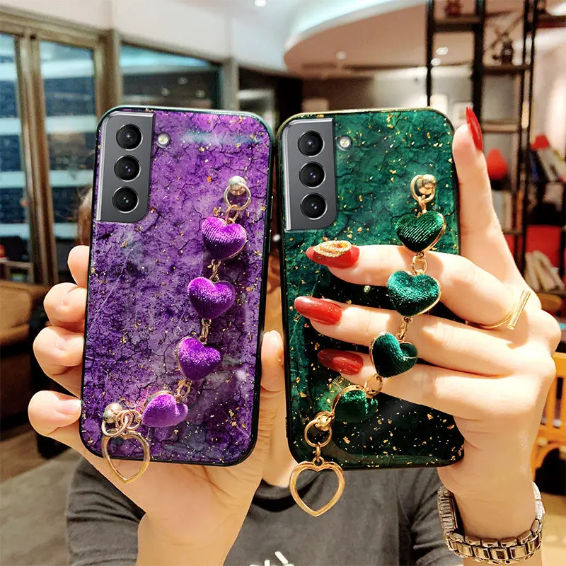 Роскошный чехол для телефона с браслетом Love Samsung Galaxy S20FE S21 S20 S10 S9 Plus Ultra Note 8 9 10 20