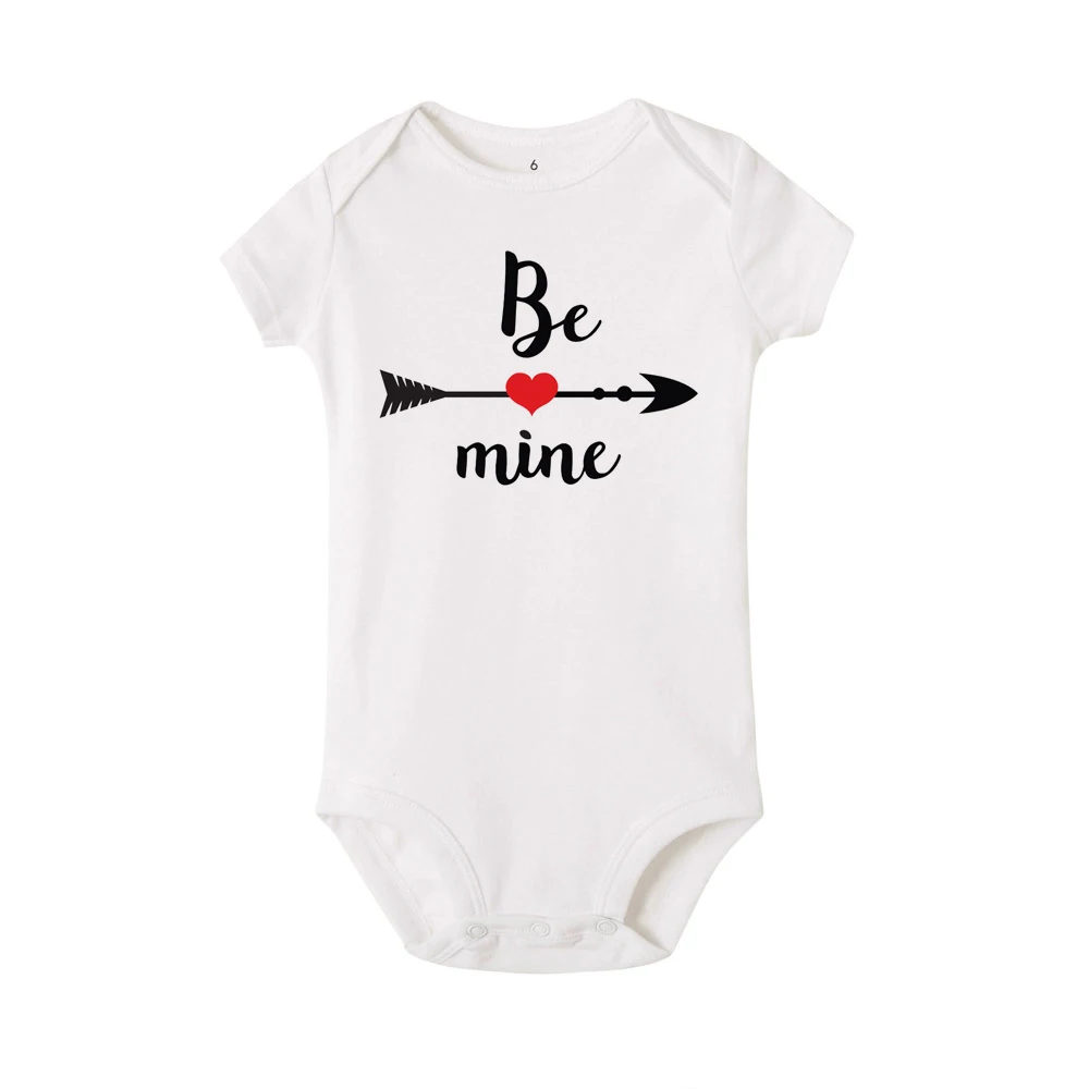 Боди BE MINE для малышей, подарок на День святого Валентина для детей, наряд на День святого Валентина, топы, боди для новорожденных мальчиков и девочек, унисекс, боди - Цвет: S331-SRPWH-
