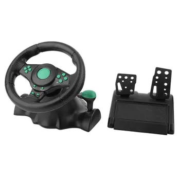 

Racing Game Steering Wheel For XBOX 360 PS2 For PS3 Computer USB Car Steering-Wheel 180 Degree Rotation Vibration With Pedals