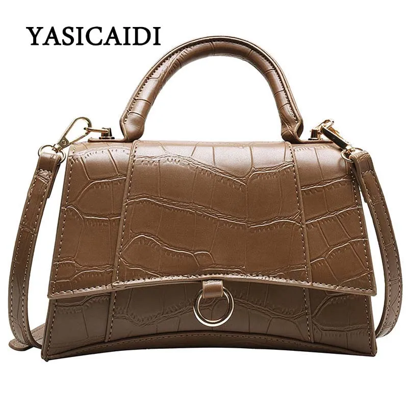 

Vintage Leather Bag for Women In Totes 2019 Fashion Bag Retro Stone Pattern Handbags Casual Ladies Small Messenger Crossbody Bag