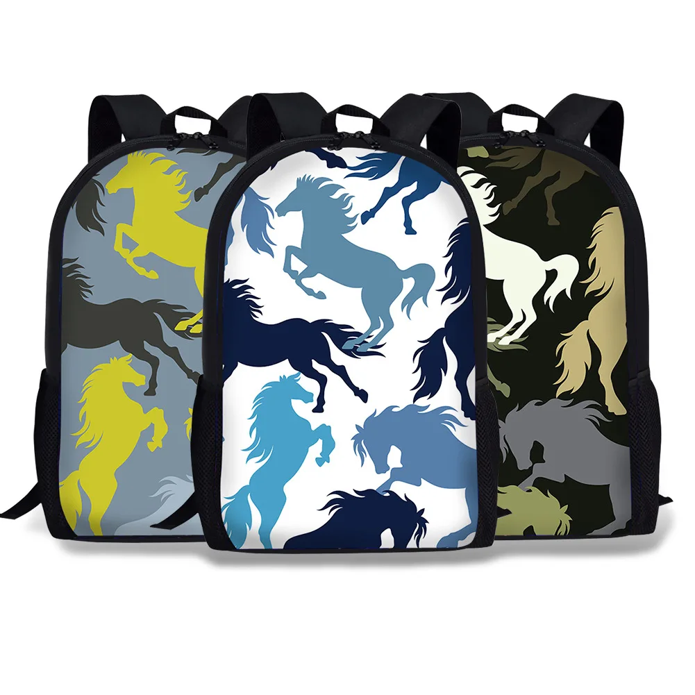 

2018 Animal CHILDREN'S School Bags Navy Blue My Little Young STUDENT'S Backpack Cartoon Horse CHILDREN'S Rucksack