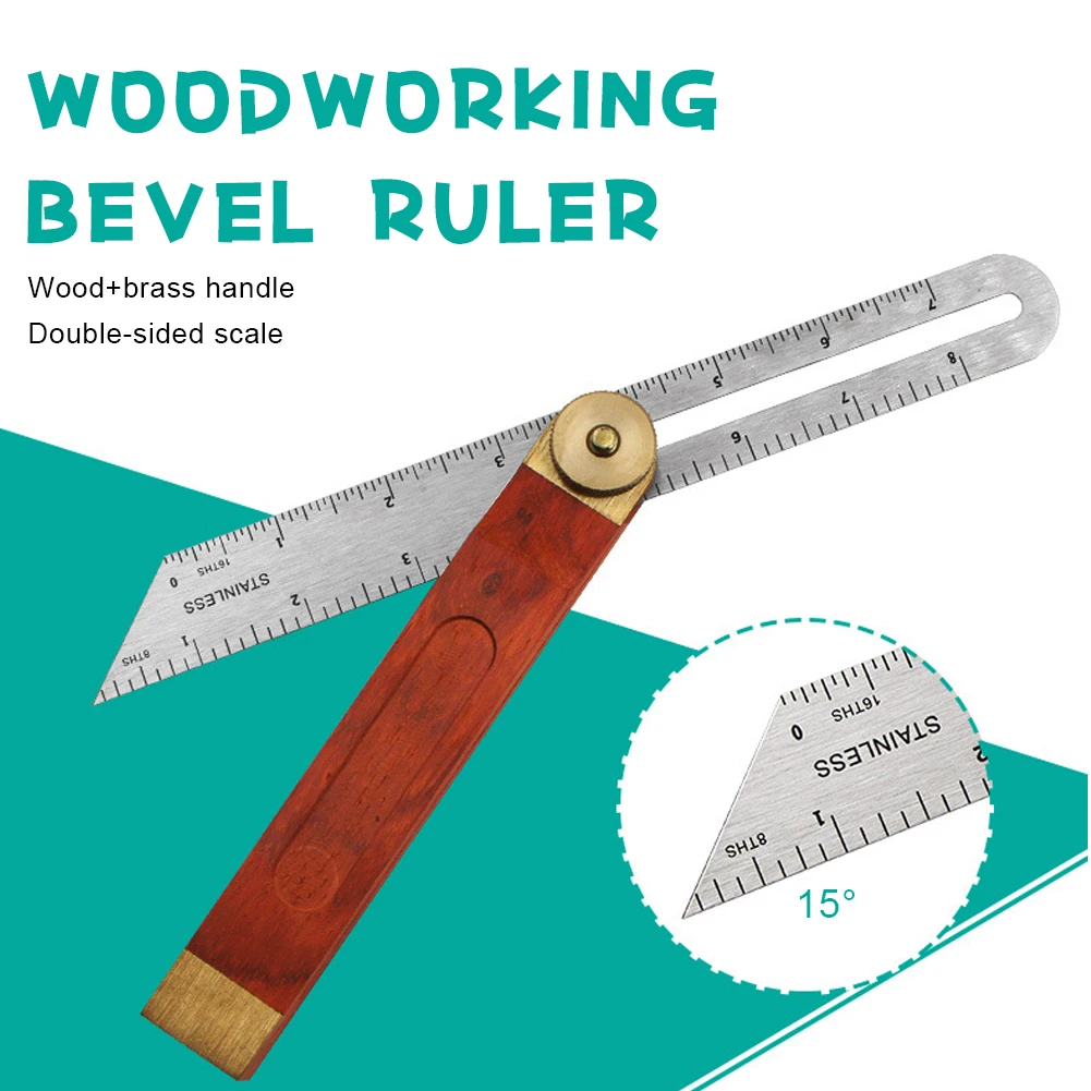 

Angle Rulers Gauges Tri Square Sliding T-Bevel With Wooden Handle Level Measuring Tool wooden marking gauge Protractor