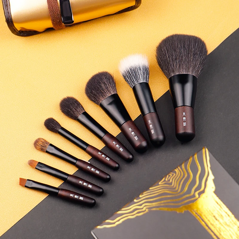 

MyDestiny Makeup Brush-8Pcs Natural Hair High Quality Brushes Kit-Portable Short Handle Brush Set-Powder Eyeshadow Blusher