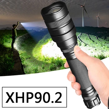 

Litwod XHP90.2 Powerful LED Tactical Flashlight Waterproof Torch Zoom Lantern Bulbs 2 Pcs 18650 Battery Adjustable