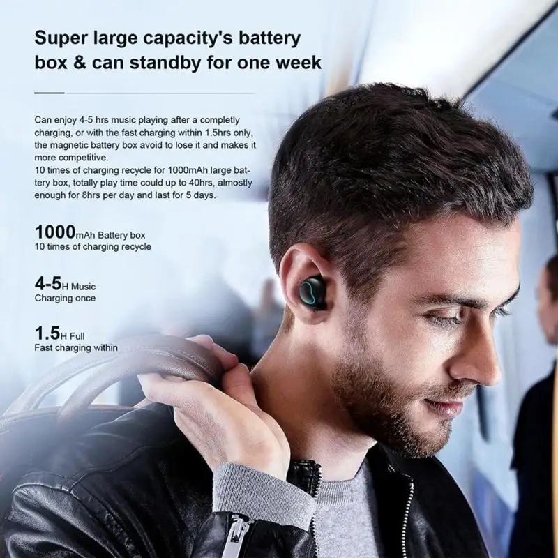 TWS T2 Bluetooth 5,0 наушники IPX5 мини Беспроводной Touch Управление наушники беспроводные стерео Bluetooth гарнитура с заряда чехол