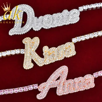 

Personalized Custom Name Solid Back Full Zircon Necklace For Cooper Women Hip Hop Jewelry