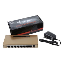 8-Порты и разъёмы Gigabit Ethernet сетевой коммутатор Gigabit металлический Настольный концентратор LAN 10/100/1000 Мбит/с