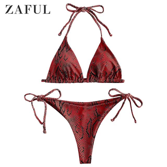 zaful snakeskin bikini