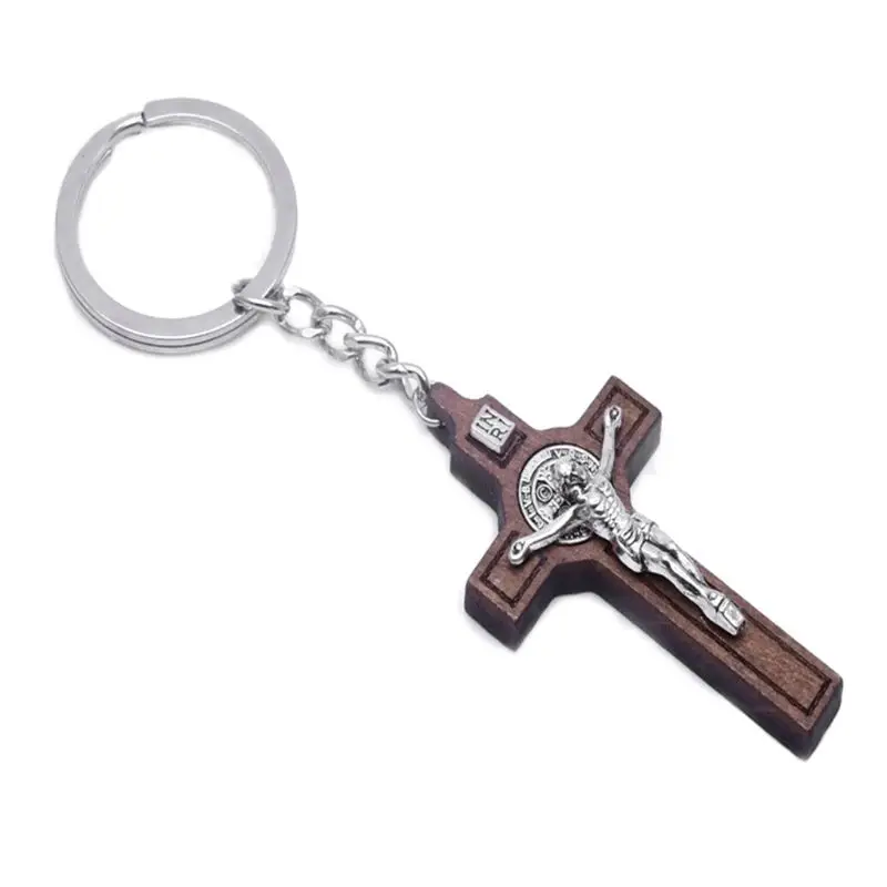 

Christian Jesus Cross Keychain Religious Key Ring Jewelry Pendant Car Souvenirs M6CE