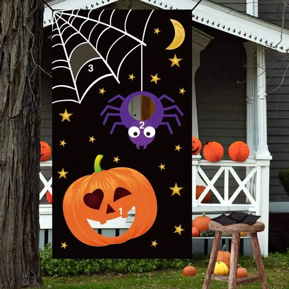

Halloween Hanging Toss Game Bag Felt Throwing Sandbags Strip Decoration Children's Outdoor Games Halloween Party Home Decor Gift
