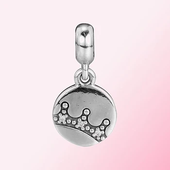 

100% 925 Sterling Silver 1:1 E Series Dazzling Crown Dangle Charm Fit DIY Bracelet Premium Jewelry Women's Gift