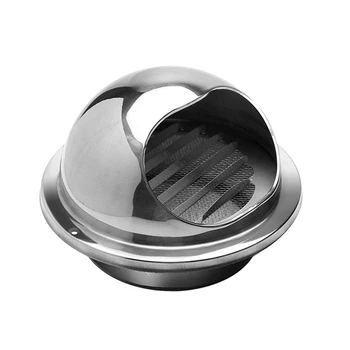 

2 Piece 201 Stainless Steel Round Bullnose External Extractor Wall Vent Outlet 4 Inch