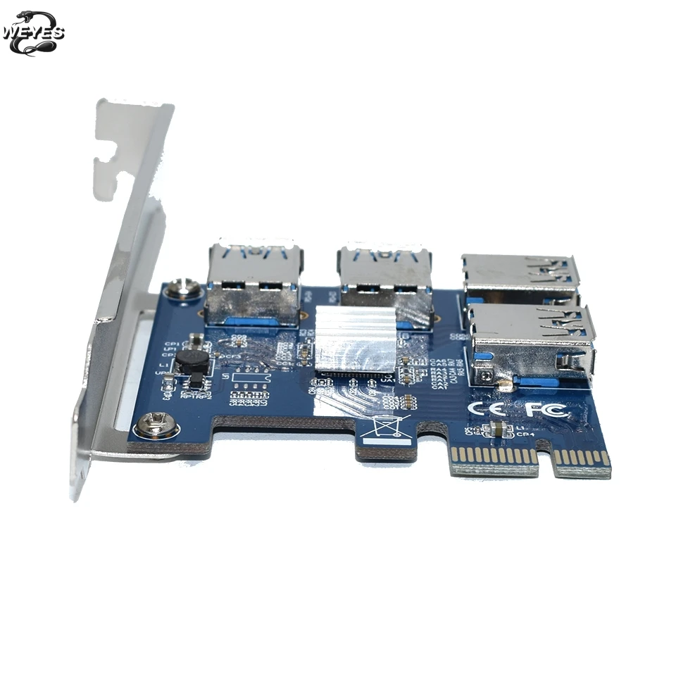 Переходная карта PCIE PCI E Express 1 16x1 4 слота USB 3 0 адаптер мультипликатора для майнинга