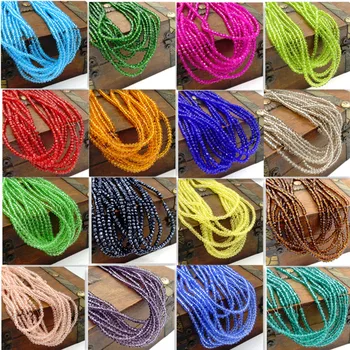 

TTBEADS 2mm 195pcs faceted Crystal Glass Beads Loose Spacer Round Beads for Jewelry Making DIY