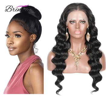 

Brinbea 26 Inch Synthetic Curly Hair 360 Swiss Lace All Round 13X4 Lace Front Wigs with Baby Hair Heat Resistant for Black Women