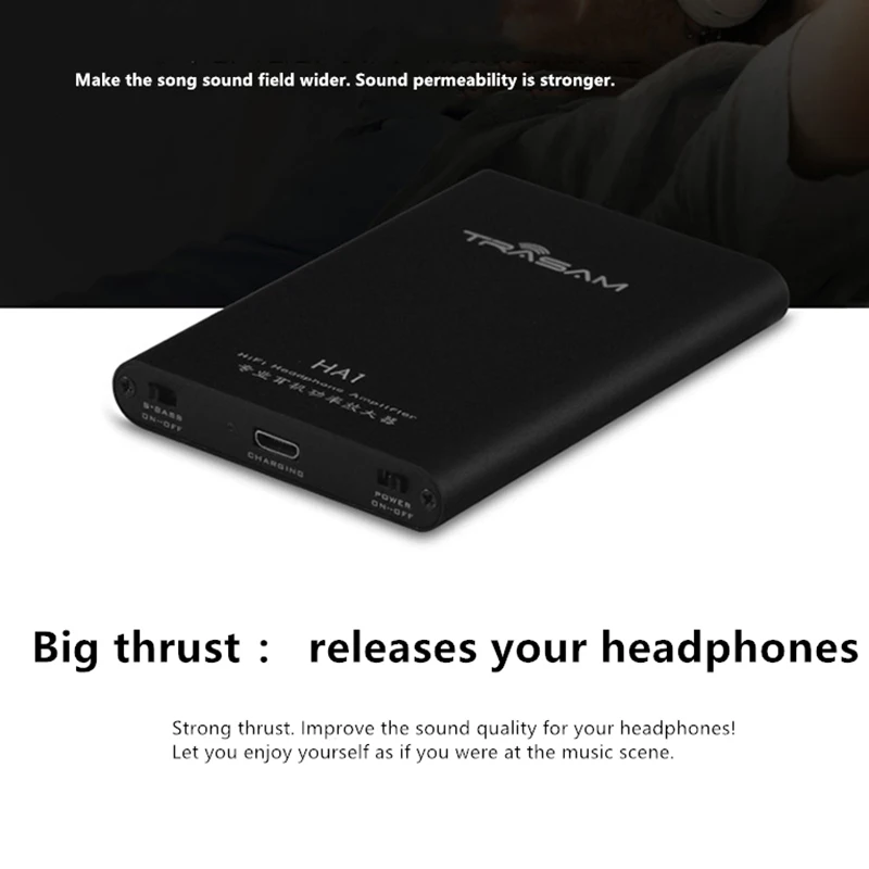 TRASAM DAC HIFI Portable 3 5mm Jack Headphone Subwoofer Gain o Output Thin and Light Amplifier for Smart Phone