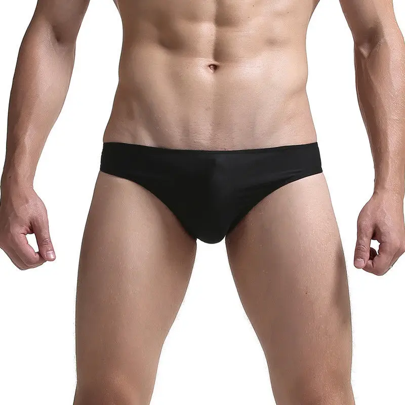 

UK Men's Ice Silk Sexy Low-waist Briefs Seamless Breathable Shorts Underwear