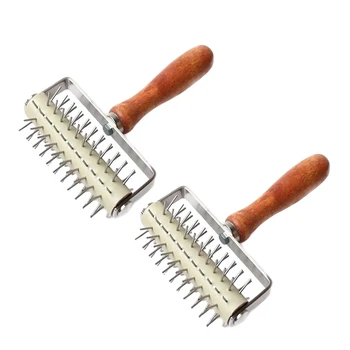 

2 Pcs Pizza Hole Puncher,Cake Pie Pizza Cookies Bread Pastry Dough Roller Wheel Hole Punch Baking Tools