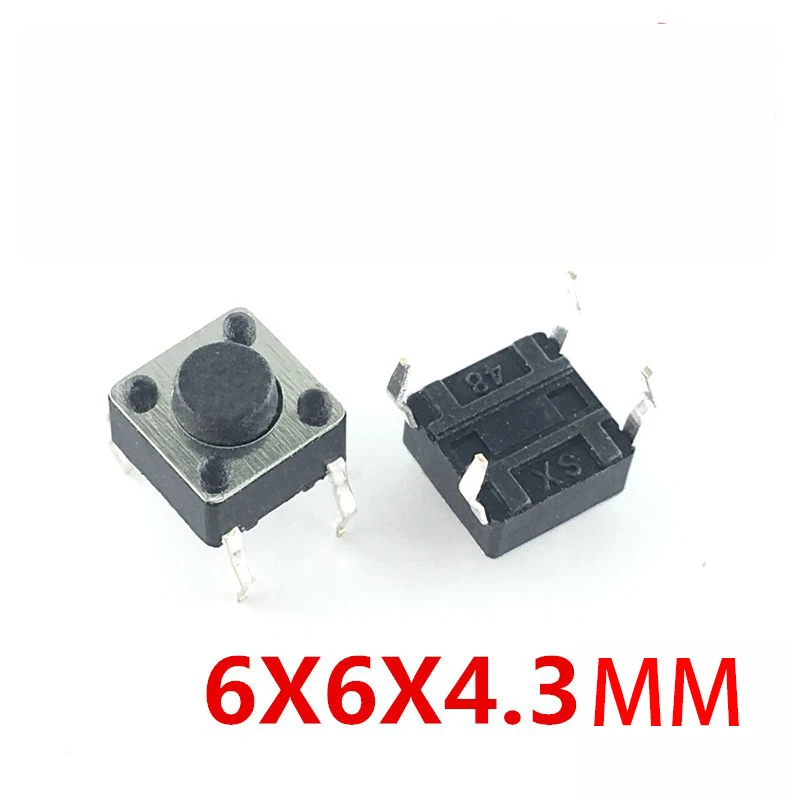 50 шт./лот 6x6x4 3 мм 4PIN G89 тактильная Такт кнопочный микро переключатель прямой