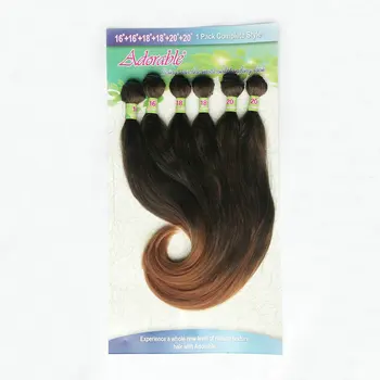 

Adorable Synthetic Hair Extension Weave Bundles /VIVID WAVE 4PCS Set / 16-20inch Natural Color Brazilian African American