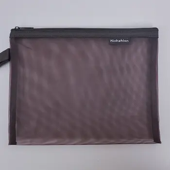 

Transparent Student Pen Bag Canvas Gauze Soft Fine Mesh Zipper Portable Storage Pouch School Stationery Bag Hot
